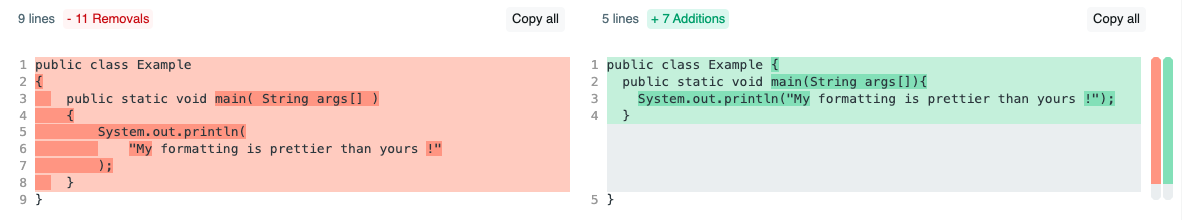 Code Formatting Changes